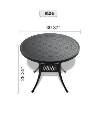 Cast Aluminum Patio Dining Table with Frame