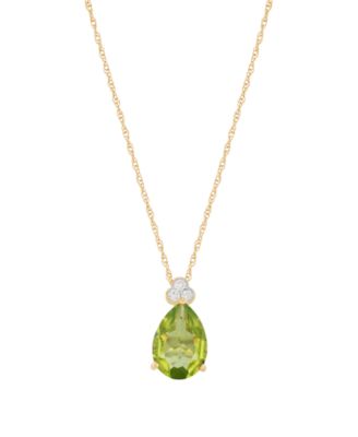 Amethyst (1-1/2 ct. t.w.) & Diamond Accent Drop Pendant Necklace in 14k Yellow Gold (Also Available in Multi-Stones)