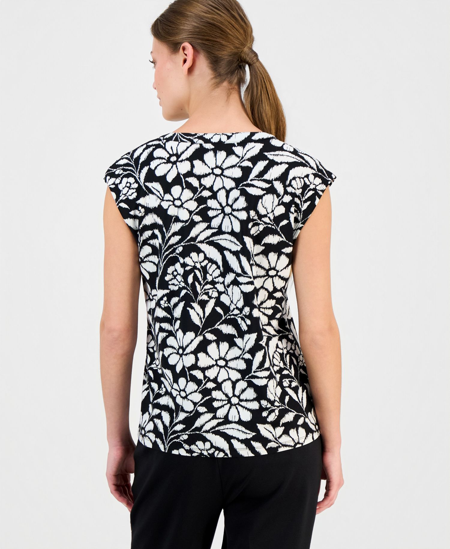 Petite Printed Short-Sleeve Top
