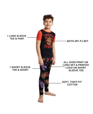 Big Boys I Survived Freddy Face 4-Pack Pajama Set-14