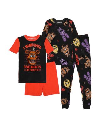 Big Boys I Survived Freddy Face 4-Pack Pajama Set-14