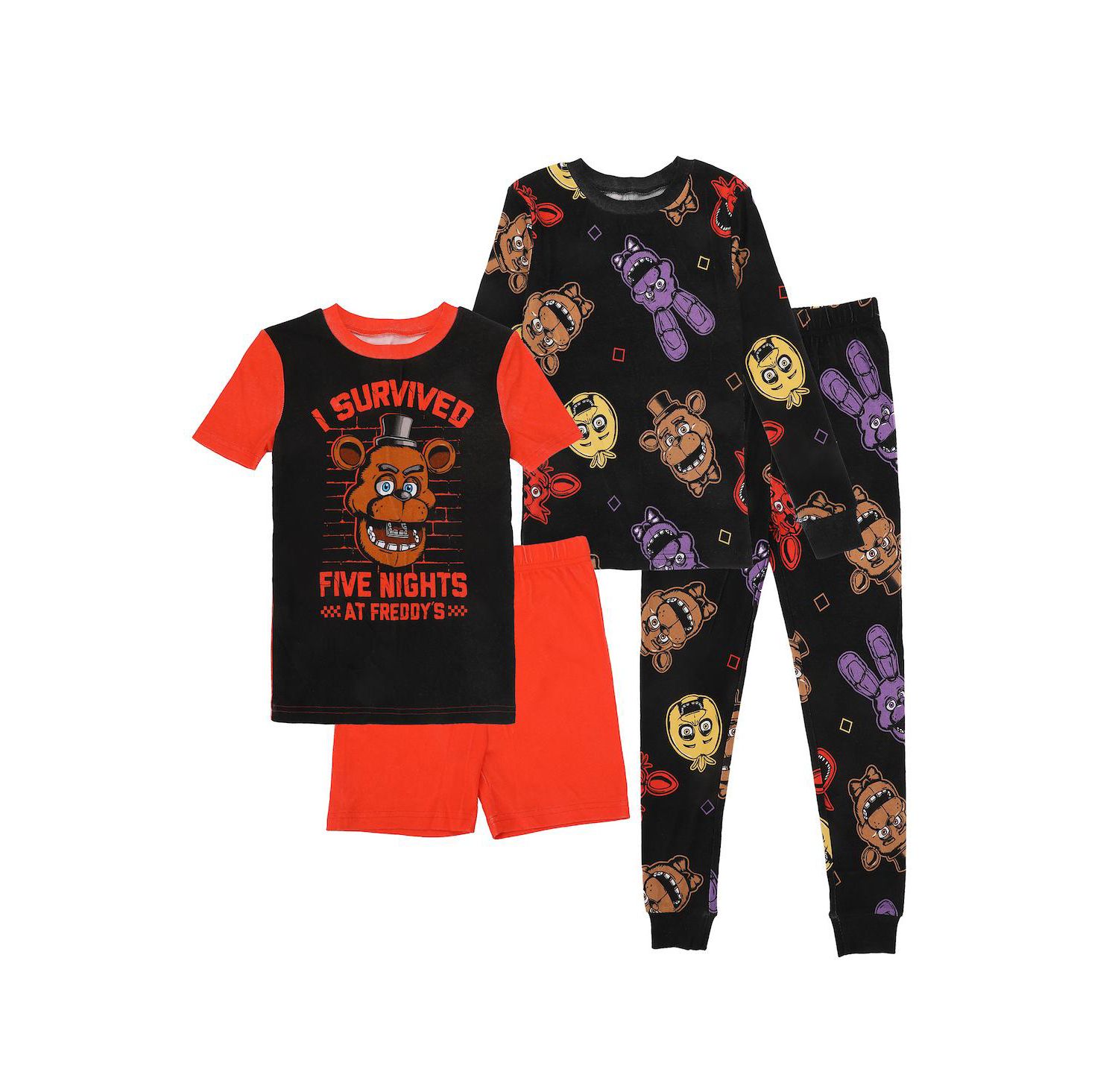 Big Boys I Survived Freddy Face 4-Pack Pajama Set-14