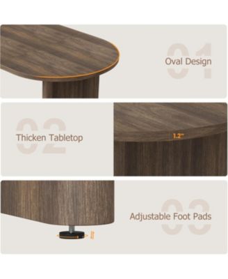 Oval Dining Table for 6-8 People, Long Large Kitchen Table with Thick Sturdy Wooden Base, Farmhouse Dining Room Table for for Kitchen