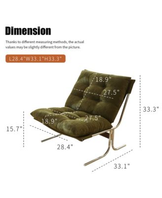 Modern Accent Chair, Upholstered Reading Chair with Metal Chrome Frame, Comfy Living Room Chair for Home Office and Bedroom