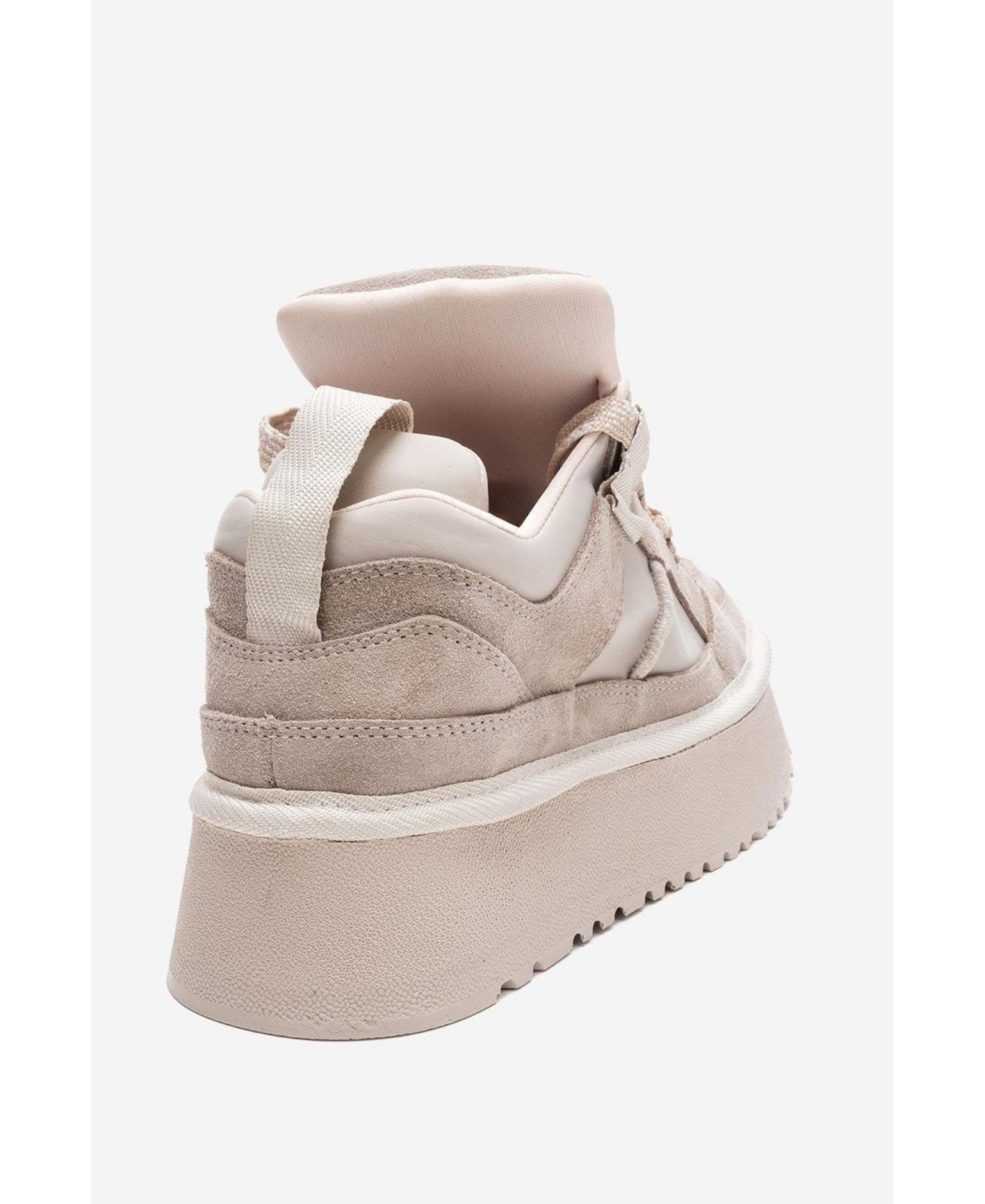 Женские кожаные кроссовки Forever & Always Shoes Riven на платформе, цвет: Бежевый замшевый — фото 3