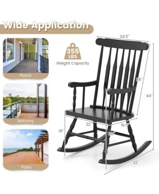 Wooden Rocking Chair Single Rocker Indoor Garden Patio Yard