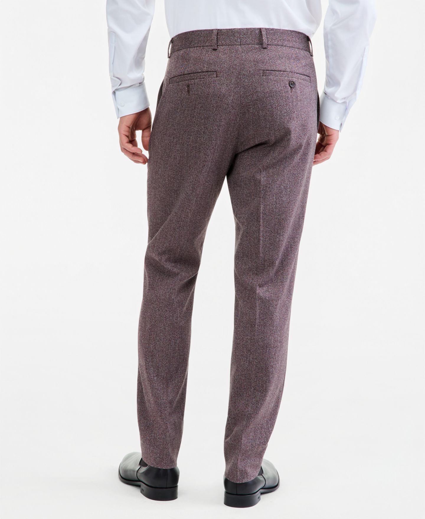 Мужские брюки Kenneth Cole Reaction Eggplant Herringbone Slim Techni-Cole, цвет: Баклажановый — фото 5