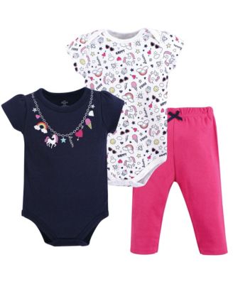 Baby Girls Treasure Soft Cotton Two-Piece Outfit Bodysuit & Pants