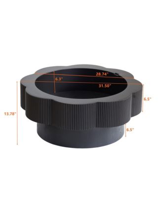 Flower Shaped Coffee Table, 31.5" Modern Wood Center Table with Storage for Living Room, Office