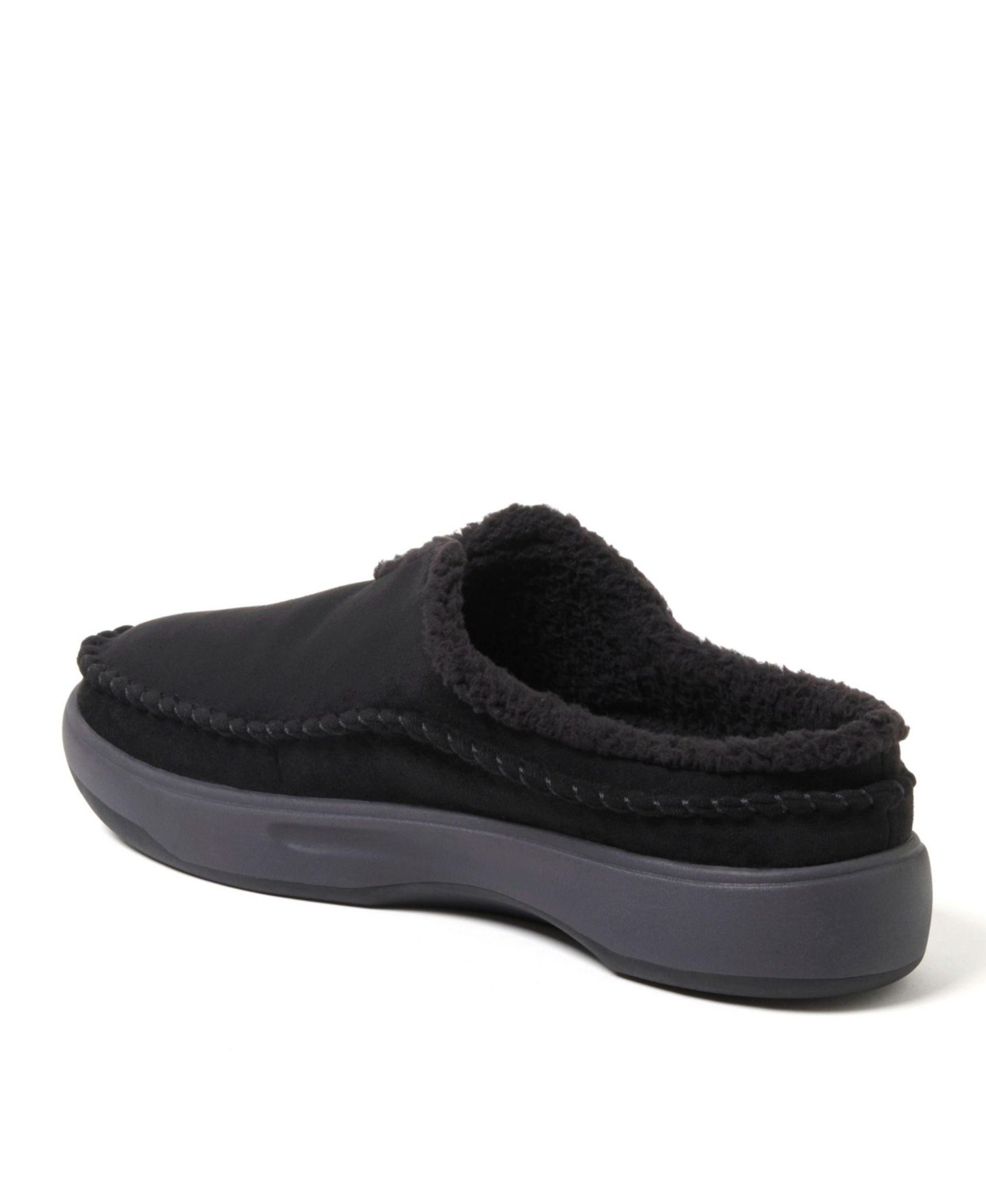 Мужские сабо Dearfoams Elm Energy Return Moccasin Toe Clog House Shoe Slipper, цвет: Чёрный — фото 3