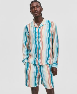 Men's Wave Stripe Long Sleeve Shirt