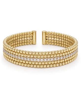 Clear Cubic Zirconia Beaded Bangle Bracelet