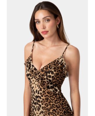 Women's Ruffle Chiffon Midi Dress