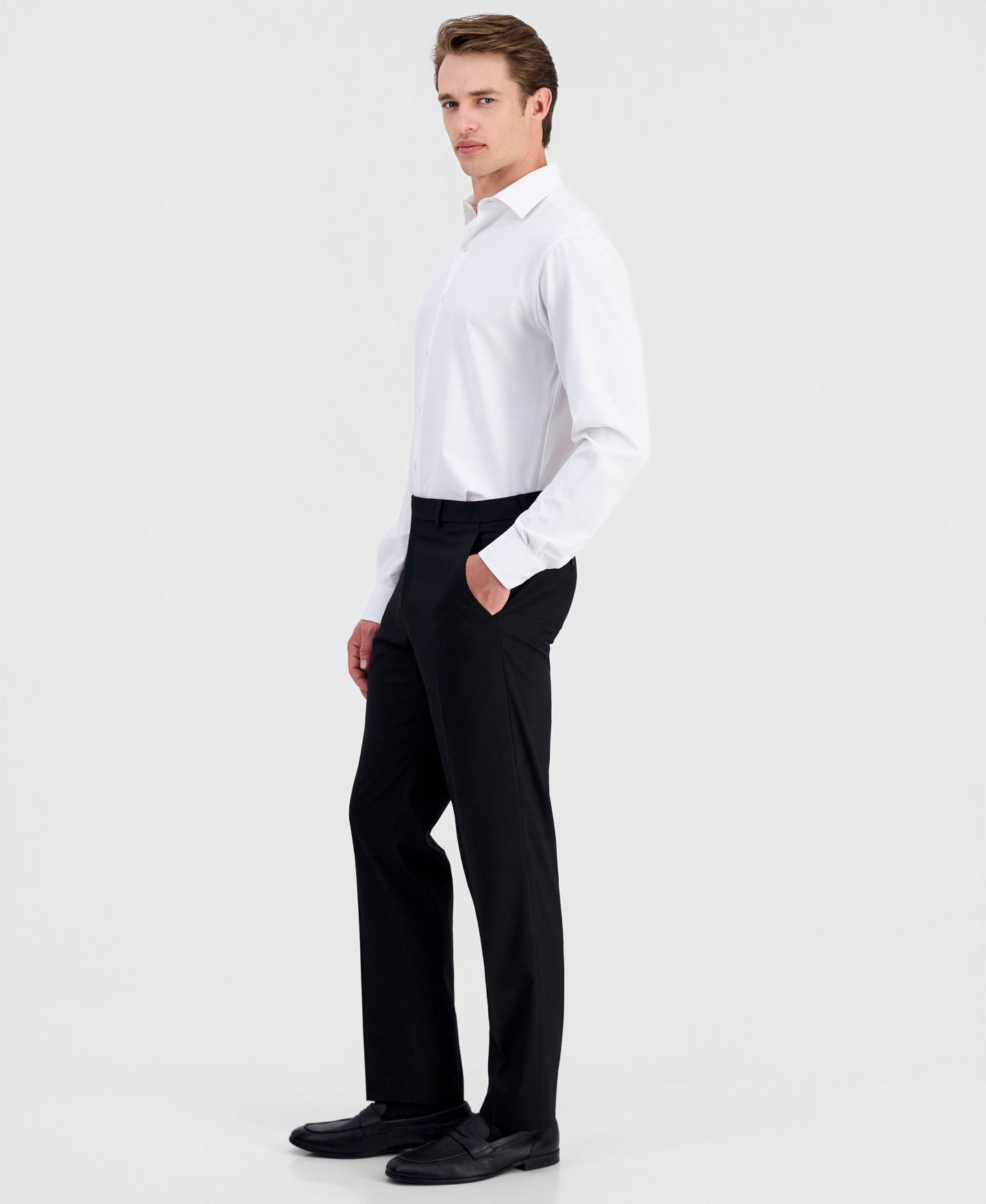Мужские брюки Alfani Slim-Fit Stretch Solid Suit, цвет: Чёрный — фото 2