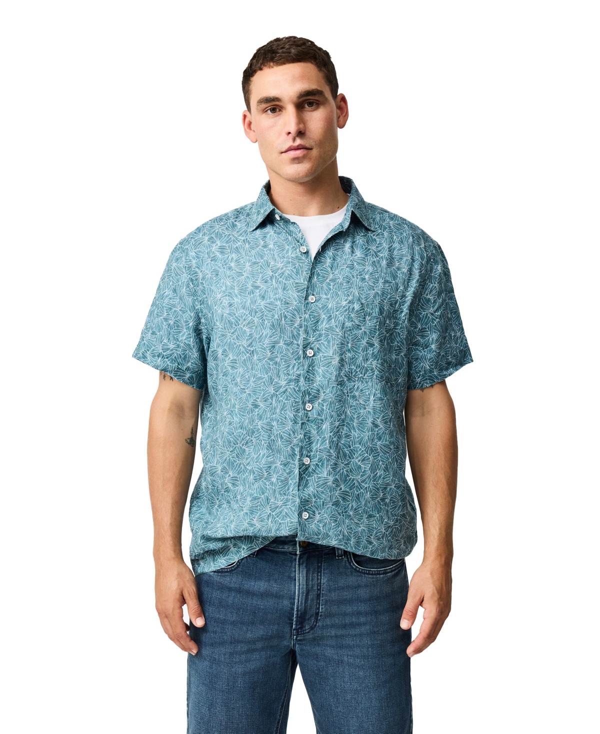 Rodd & Gunn Men's Relax Fit Short Sleeve Linen Shirt - Bluestone
