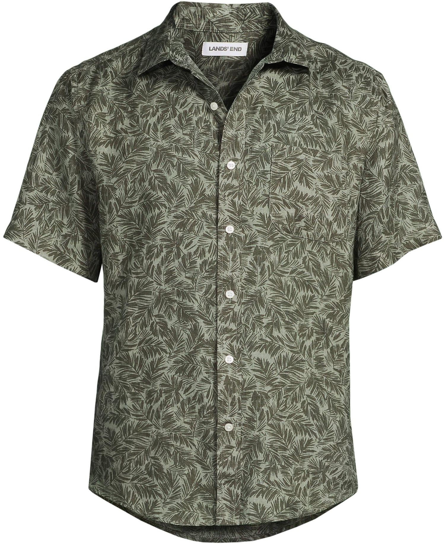 Men's Traditional Fit Short Sleeve Linen Shirt