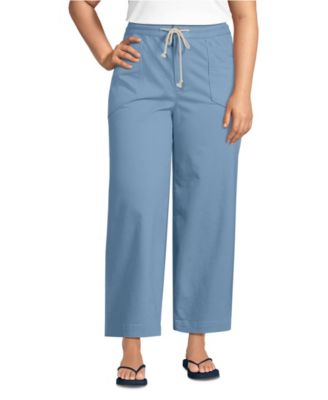 Women's Herringbone Chino High Rise Relaxed Straight Drawstring Ankle Pants