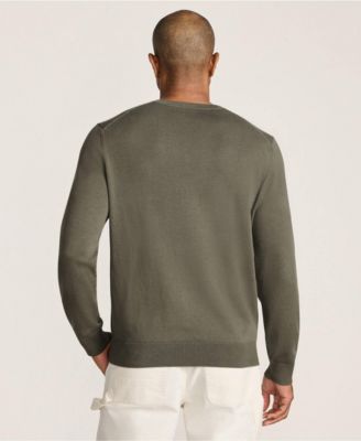 Men's Fine Gauge Cotton V Neck Sweater
