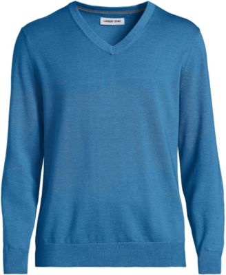 Men's Fine Gauge Cotton V Neck Sweater