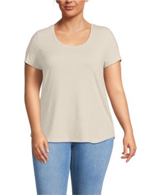Plus Size Short Sleeve Lightweight Jersey Scoop Neck T-shirt
