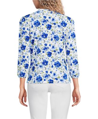 Women's Lightweight Jersey Button Pintuck Top