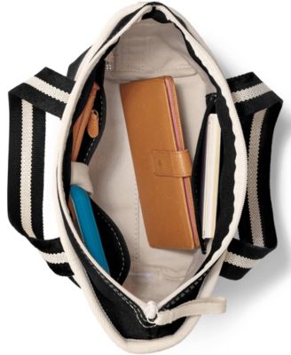 Small 3 Pocket Zip Top Canvas Tote Bag