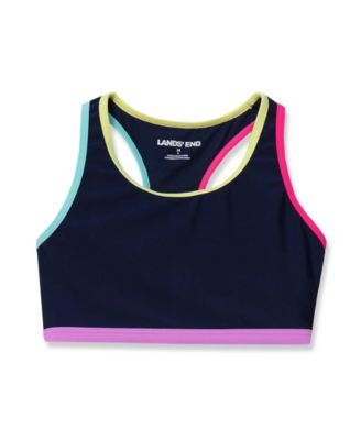 Girls Chlorine Resistant Contrast Racer Back Bikini Top