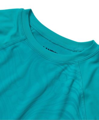 Big Girls Plus Chlorine Resistant Short Sleeve Magic Print Swim Rash Guard