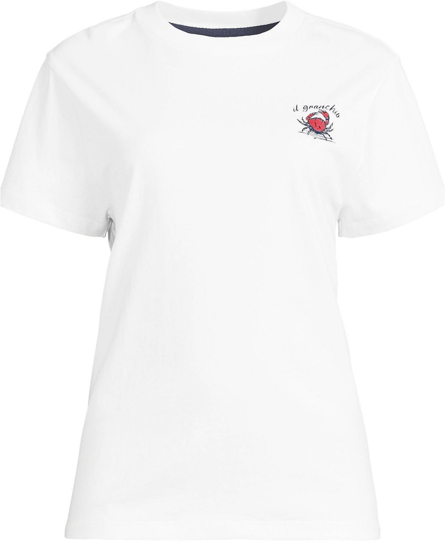 Женская футболка Lands' End Short Sleeve Crew Neck Graphic, цвет: Crab / Белый — фото 3