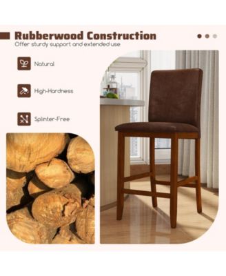 26 Inch Counter Barstools Set of 2 w/Upholstered Seat and Backrest for Dining Room