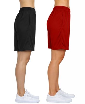 Women's Loose Fit Moisture Wicking Performance Mesh Shorts-2 Pack