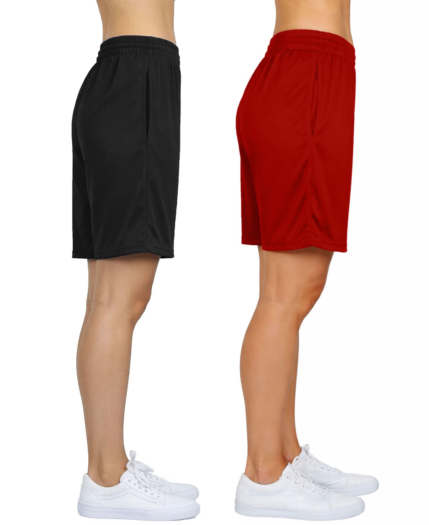 Women's Loose Fit Moisture Wicking Performance Mesh Shorts-2 Pack