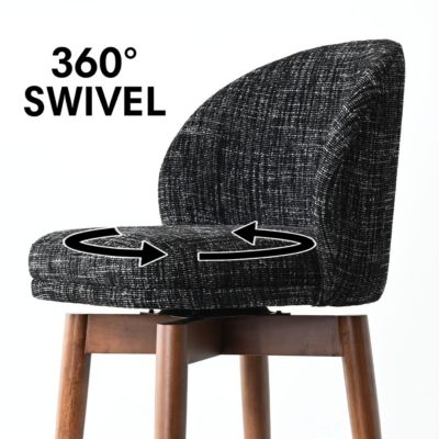 25.5" Swivel Counter Height Stools with Solid Wood Legs Set of 2