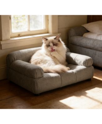 Zeus and Ruta Modern Upholstered Marcel Pet Bed For Small To Medium Dogs and Cats