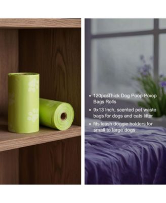 Thick Dog Poop Bags Leak-Proof Scented 9x13 Inch for Small Large Dogs Cats Walking Waste Bags