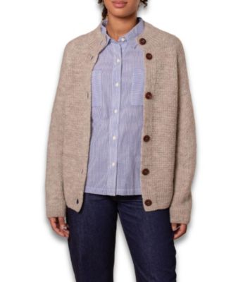 Women's British Wool Moss Stitch Cardigan