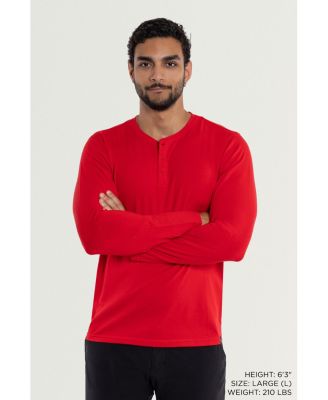 X RAY Men's Long Sleeve Henley T-Shirt
