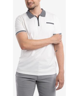 X RAY Men's XRAY Short Sleeve Zip-Neck Polo