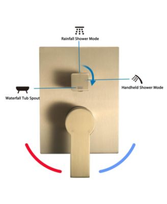 Brushed Luxury Shower System, Rain Shower Head and Handheld Combo, Wall Mounted with Valve