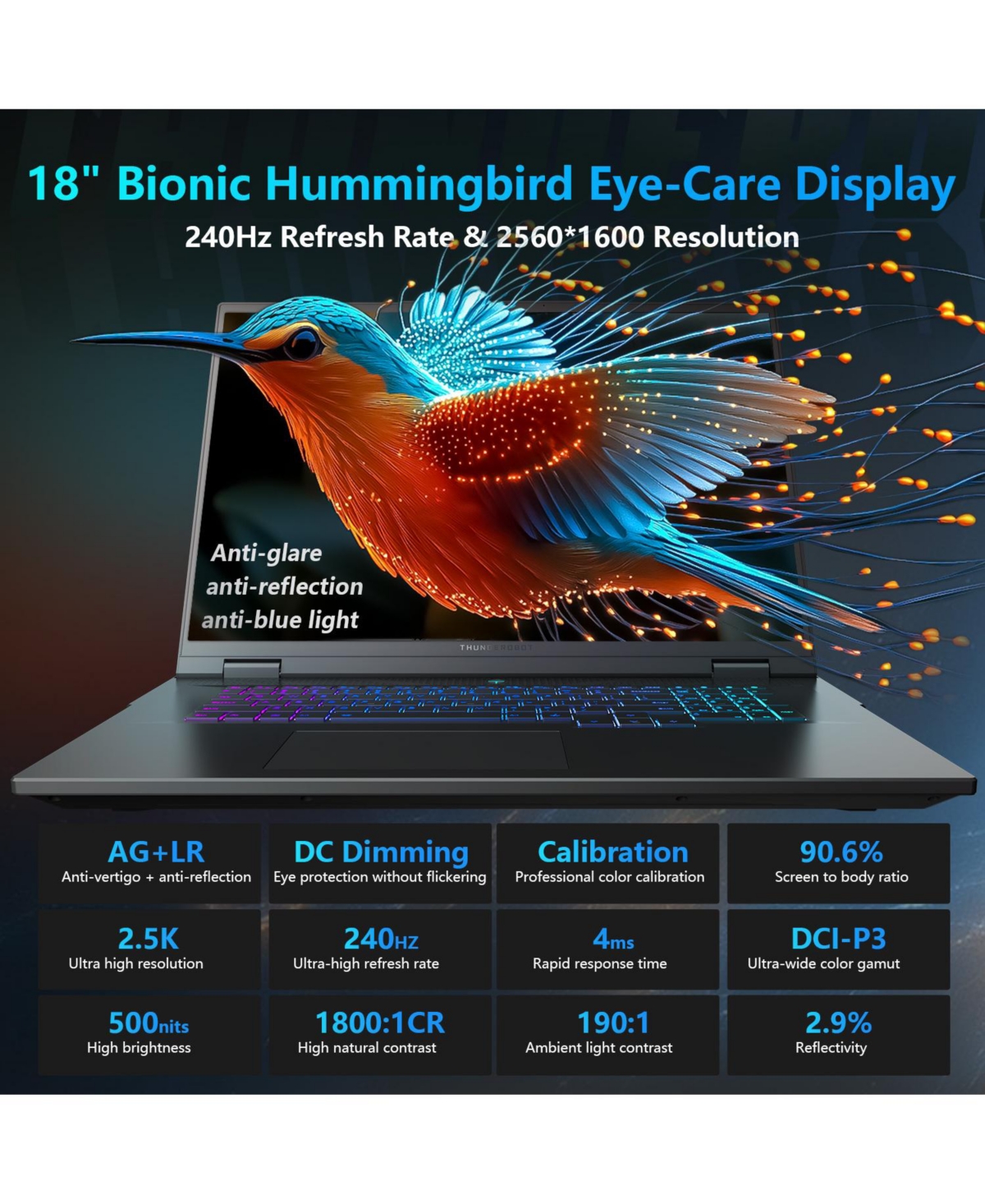 Thunderobot Zero 18 Traditional Laptop Intel Core Ultra 9 ,32GB Ram Nvidia GeForce Rtx 5080 4TB Ssd Storage Windows 11 Home 240Hz