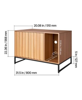 31.5" Hidden Cat Litter Box Enclosure Furniture with Scratch Pad and Storage, Waterproof End Table, Fits Most Litter Boxes