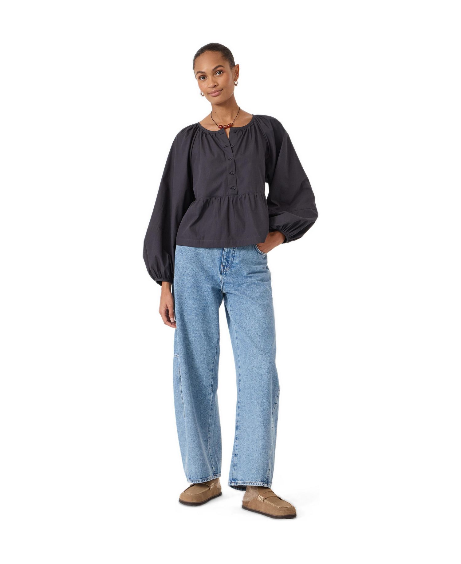 Women's Beck Cotton Peplum Blouse