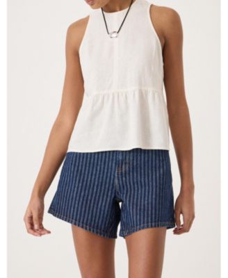 Women's Nomie Linen Blend Peplum Top