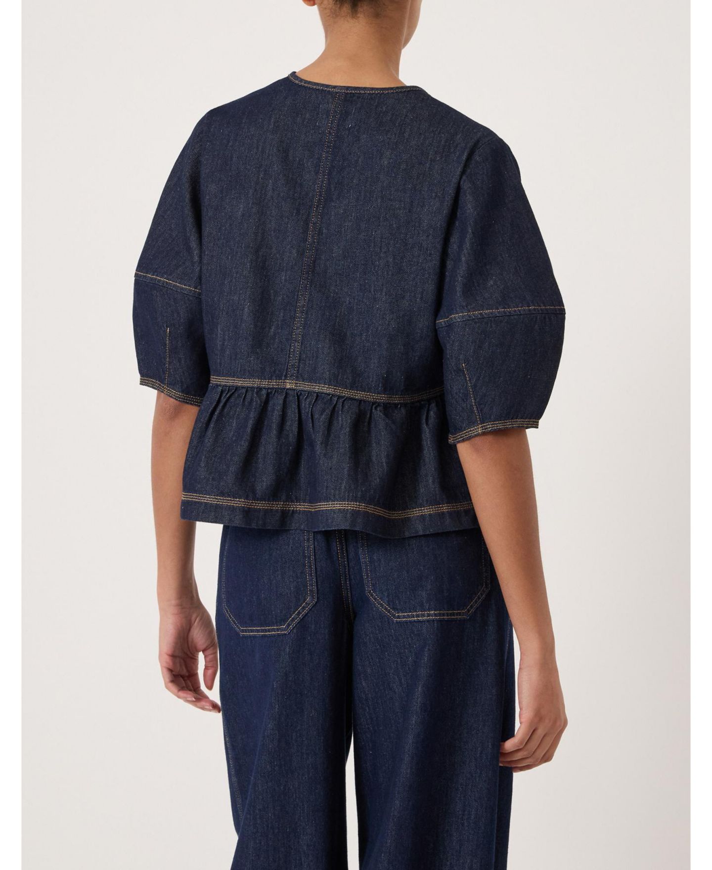 Женский топ Hush Betty Barrel Sleeve Denim, цвет: Варёный — фото 7