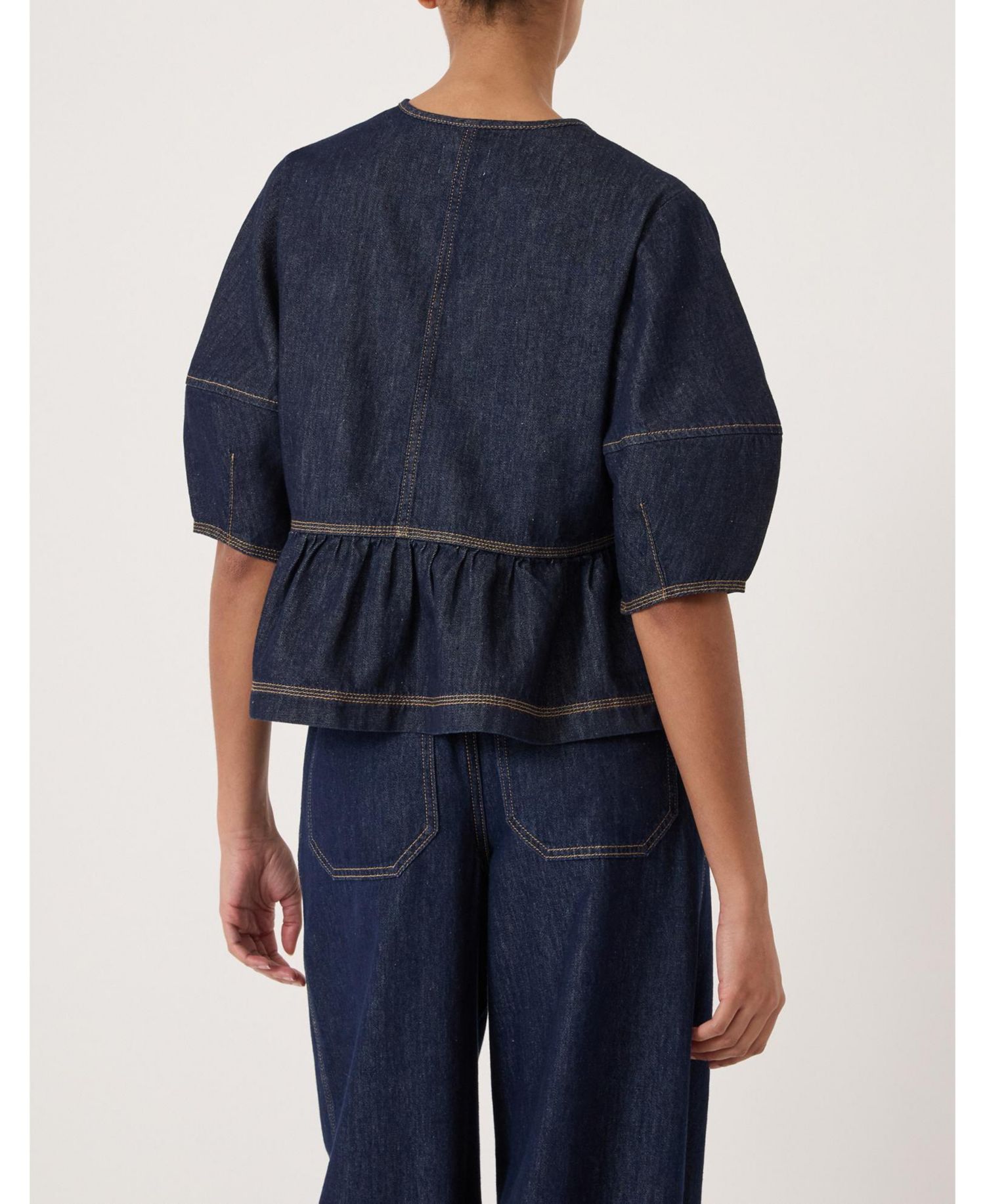 Women's Betty Barrel Sleeve Denim Top
