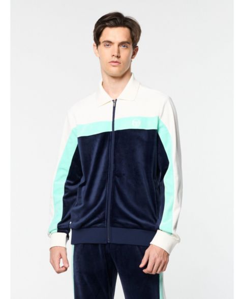 Мужская куртка Sergio Tacchini Lazaro Velour Track, цвет: Синий