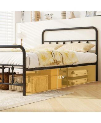 Full Metal Platform Bed Frame with Storage Drawers and Headboard