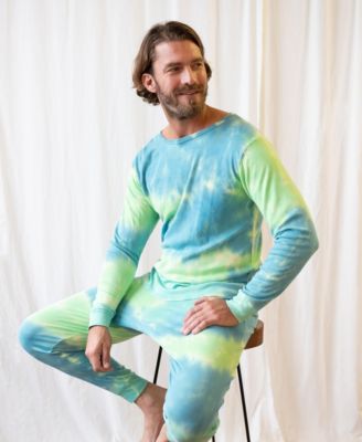 Men's Matching Family Two Piece Cotton Long Sleeve Tie Dye Pajamas