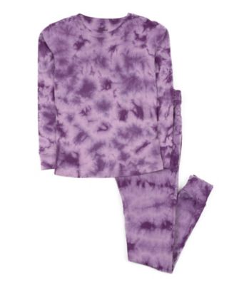 Kids Matching Family Two Piece Cotton Long Sleeve Tie Dye Pajamas.
