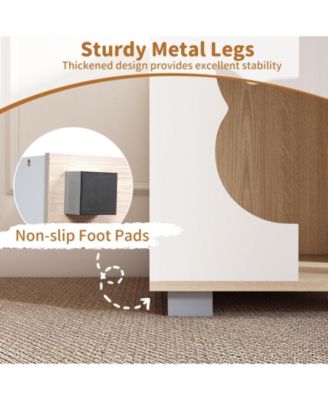 Cat Bed Side Table w/Head-shaped Entry and Metal Legs Modern End Table Nightstand